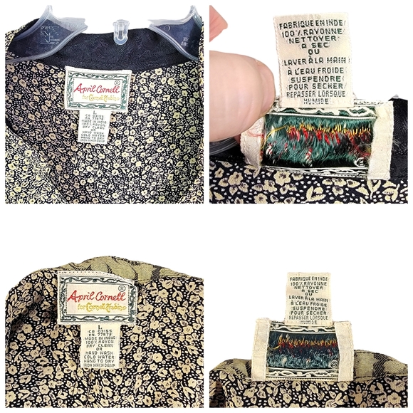 April Cornell Vintage Floral Full Length Two Piece Duster Cover up & Skirt L - Picture 15 of 16